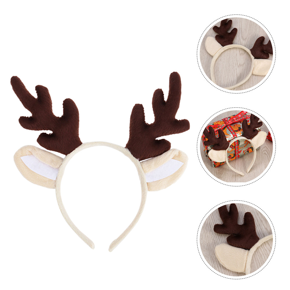 Reindeer Antlers Headband - 3Pcs Reindeer Antler Headband Christmas Headwear