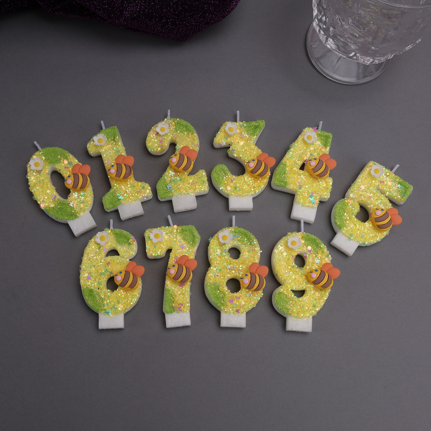 Yellow-Green Digital Candles,  - Holiday Candle Set ulasan dan harga