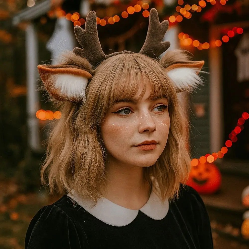 Fluffy Deer Ears Reindeer Antl - Reindeer Antlers Headband ulasan dan harga