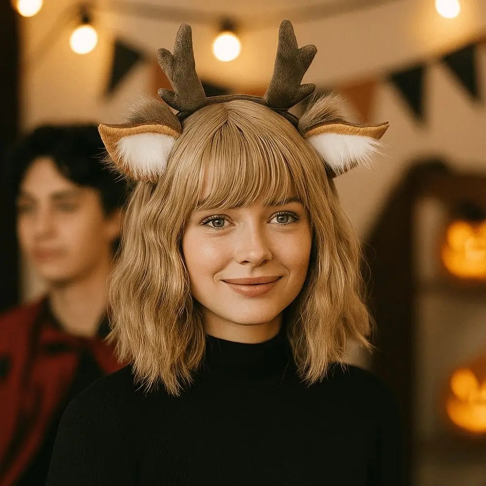 Fluffy Deer Ears Reindeer Antl - Reindeer Antlers Headband ulasan dan harga