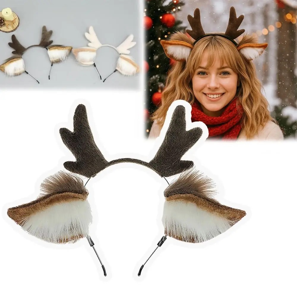 Fluffy Deer Ears Reindeer Antl - Reindeer Antlers Headband ulasan dan harga