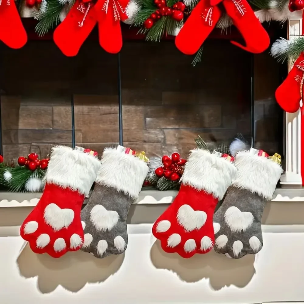 Christmas Stockings Paw Print  - Christmas Stocking Hanging ulasan dan harga
