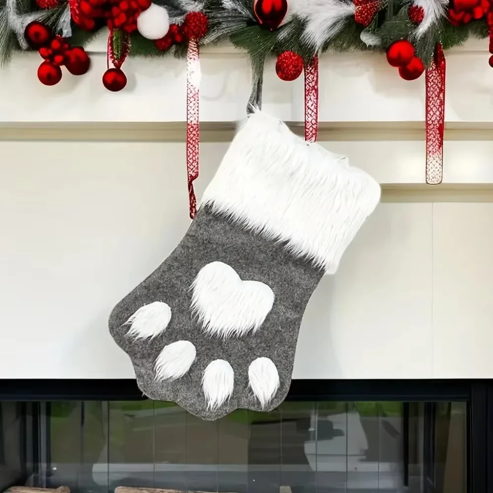 Christmas Stockings Paw Print  - Christmas Stocking Hanging ulasan dan harga