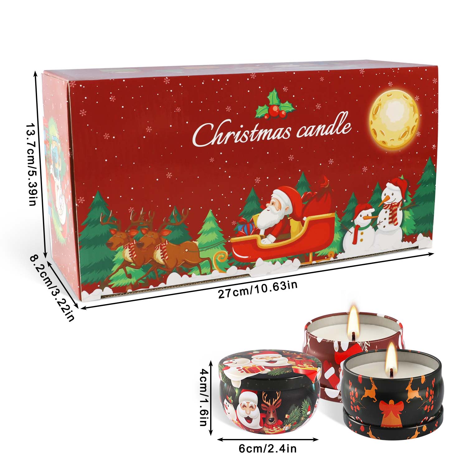 2.3 inch, 16-Piece Christmas S - Holiday Candle Set ulasan dan harga